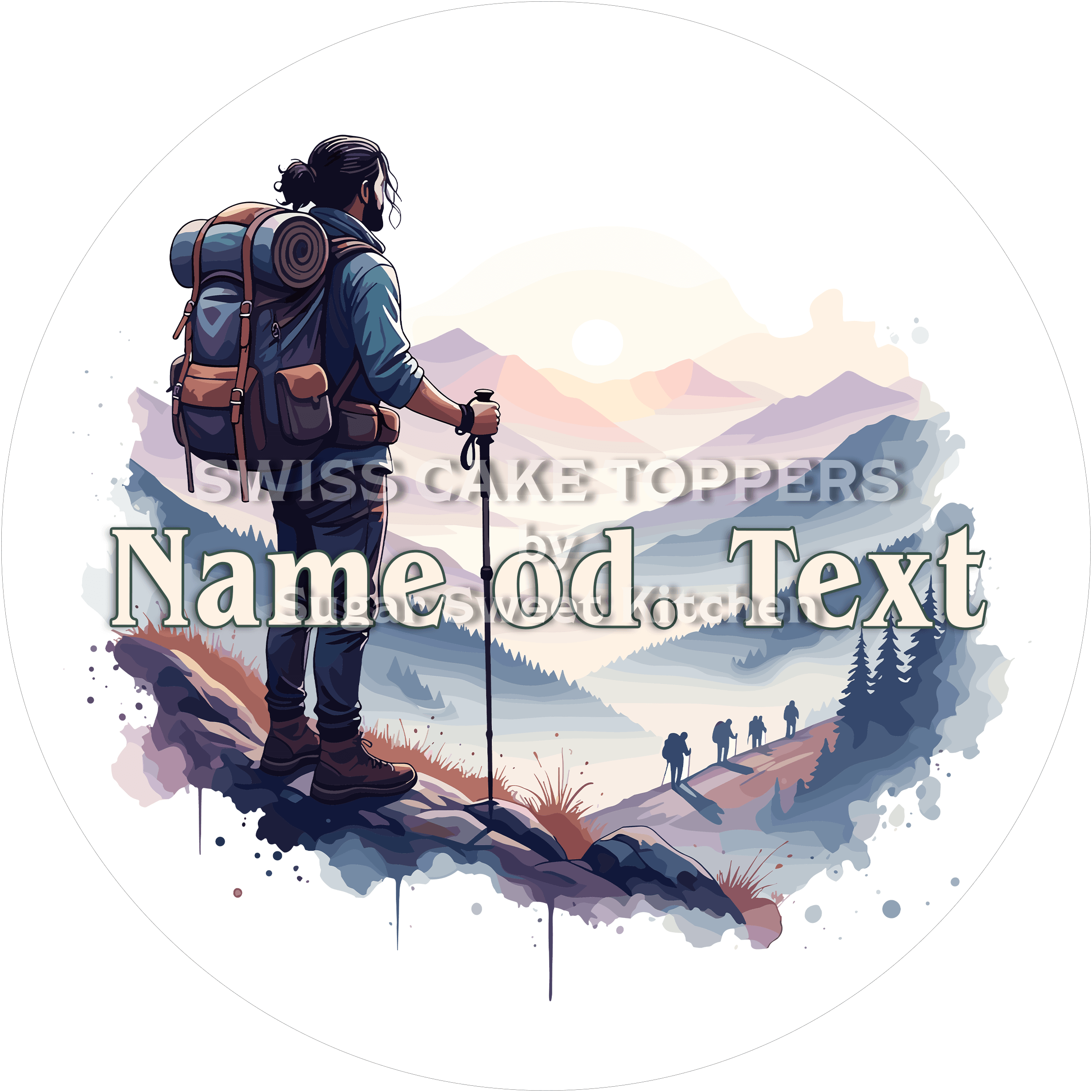 Wundervoller Wander-Tortenaufleger4 mit Namen - Fondant- Torten- & Cupcakeaufleger Sugar Sweet Kitchen