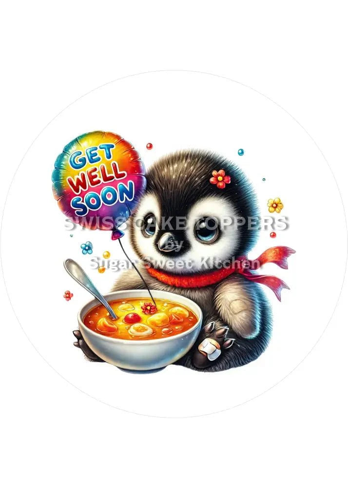Zauberhafter Get Well Soon-Tortenaufleger 10 - personalisierbar - Fondant- Torten- & Cupcakeaufleger Sugar Sweet Kitchen
