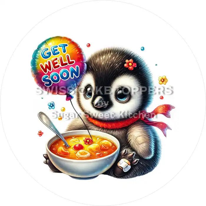 Zauberhafter Get Well Soon-Tortenaufleger 10 - personalisierbar - Fondant- Torten- & Cupcakeaufleger Sugar Sweet Kitchen
