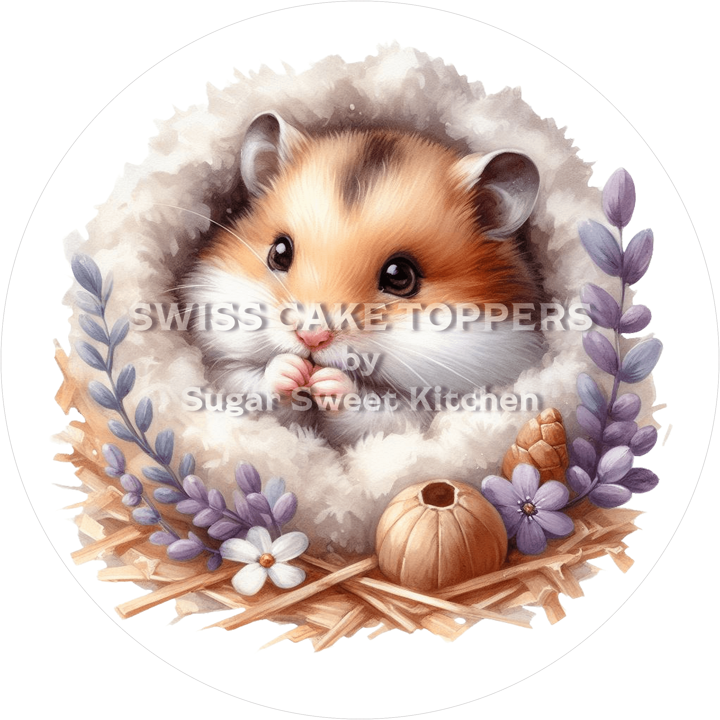Zauberhafter Hamster-Tortenaufleger2 - personalisierbar - Fondant- Torten- & Cupcakeaufleger Sugar Sweet Kitchen