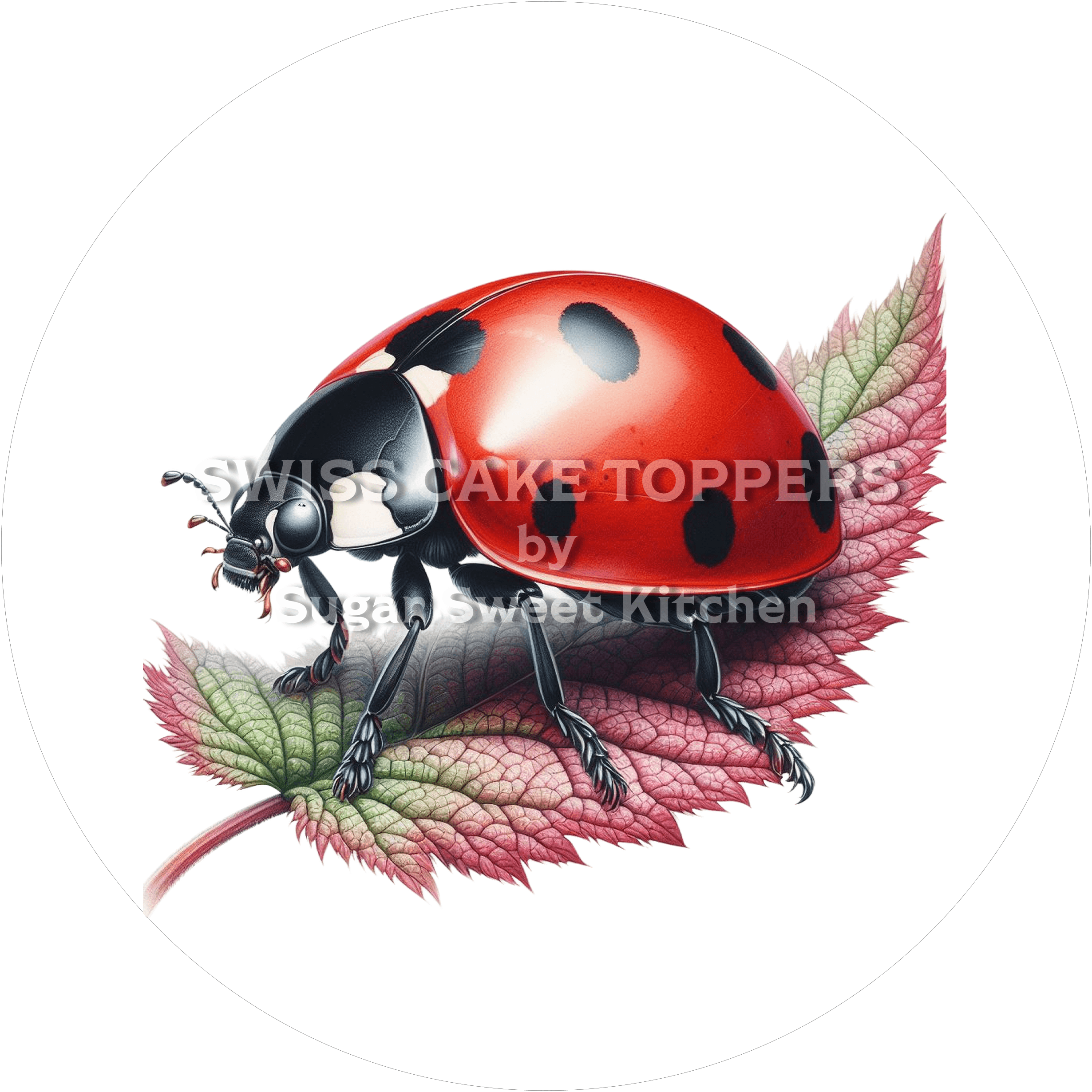 Zauberhafter Marienkäfer-Tortenaufleger9 - personalisierbar - Fondant- Torten- & Cupcakeaufleger Sugar Sweet Kitchen
