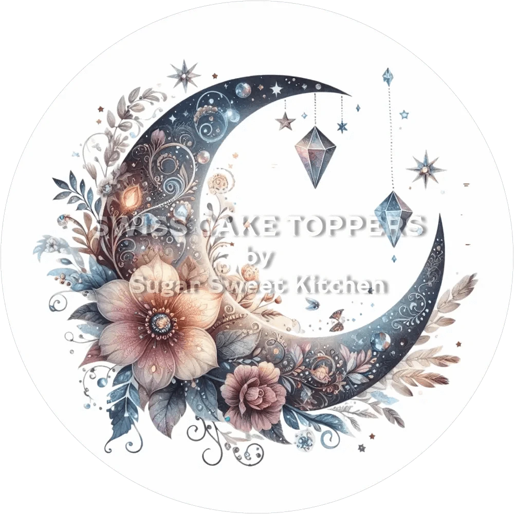 Zauberhafter Mond-Tortenaufleger4 - personalisierbar - Fondant- Torten- & Cupcakeaufleger Sugar Sweet Kitchen