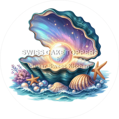 Zauberhafter Muschel-Tortenaufleger6- personalisierbar