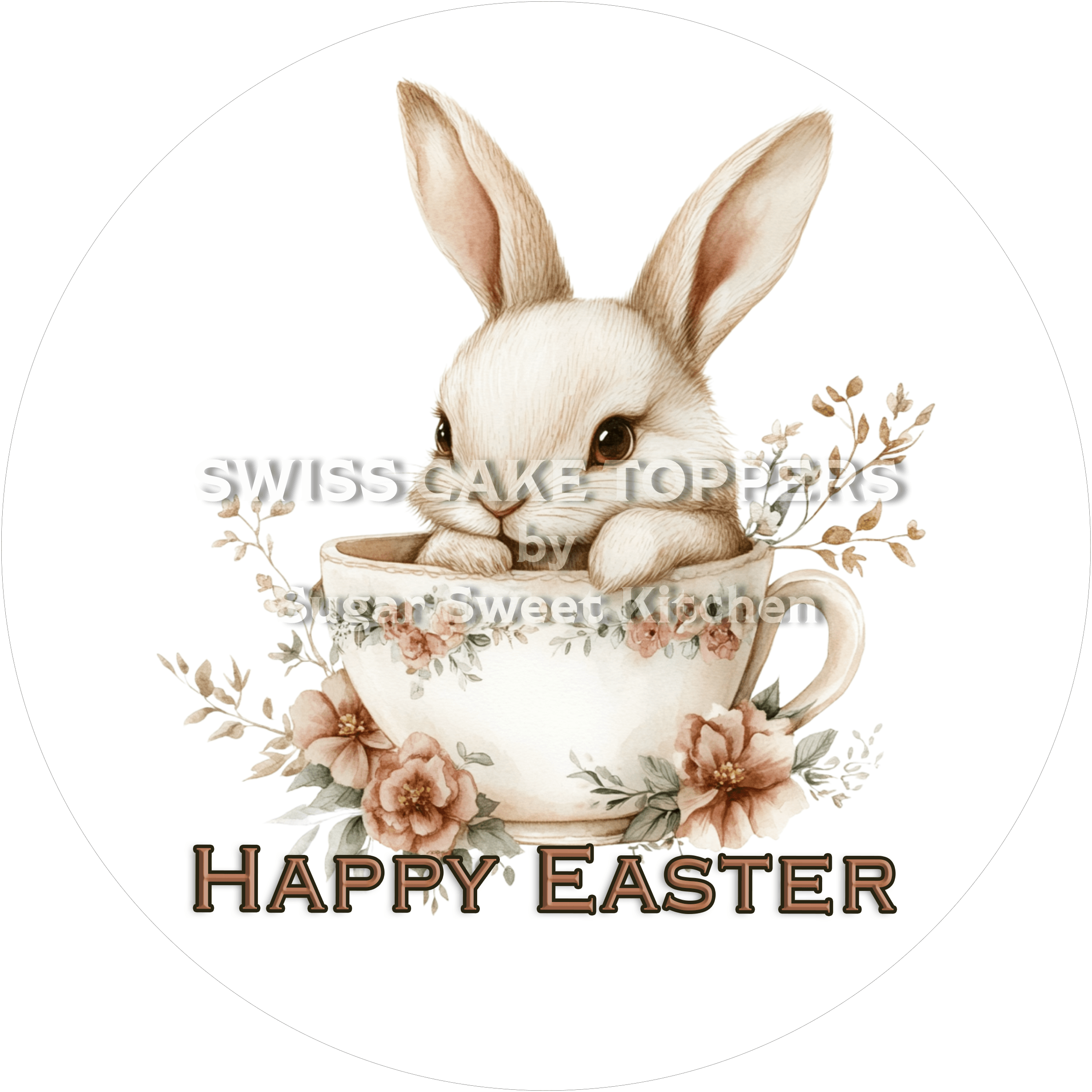 Zauberhafter Oster-Tortenaufleger11 - personalisierbar - Fondant- Torten- & Cupcakeaufleger Sugar Sweet Kitchen