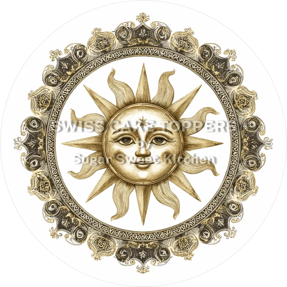 Zauberhafter Sonne-Tortenaufleger26 - personalisierbar - Fondant- Torten- & Cupcakeaufleger Sugar Sweet Kitchen