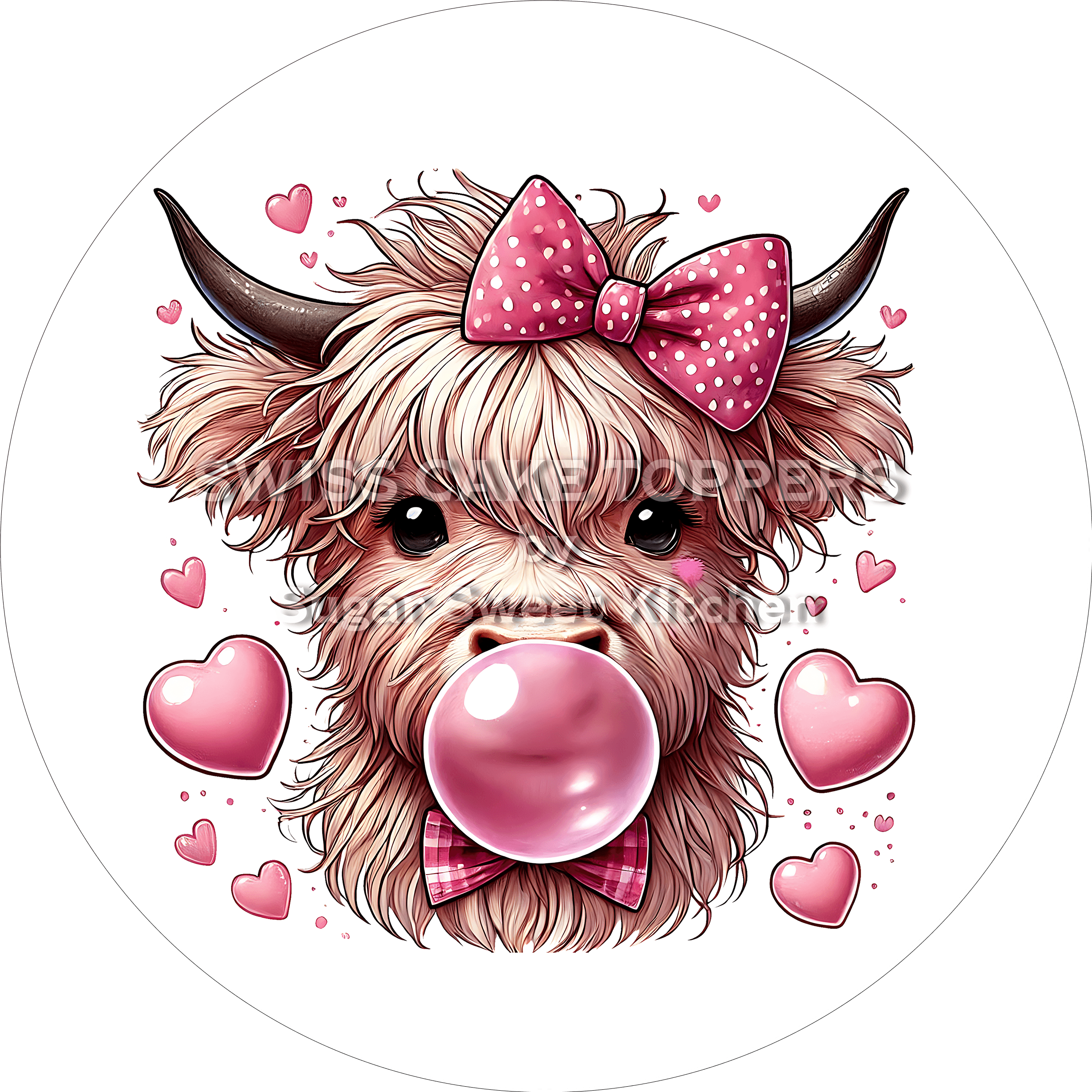 Zauberhafter Valentins- Tortenaufleger HR1- personalisierbar - Fondant- Torten- & Cupcakeaufleger Sugar Sweet Kitchen