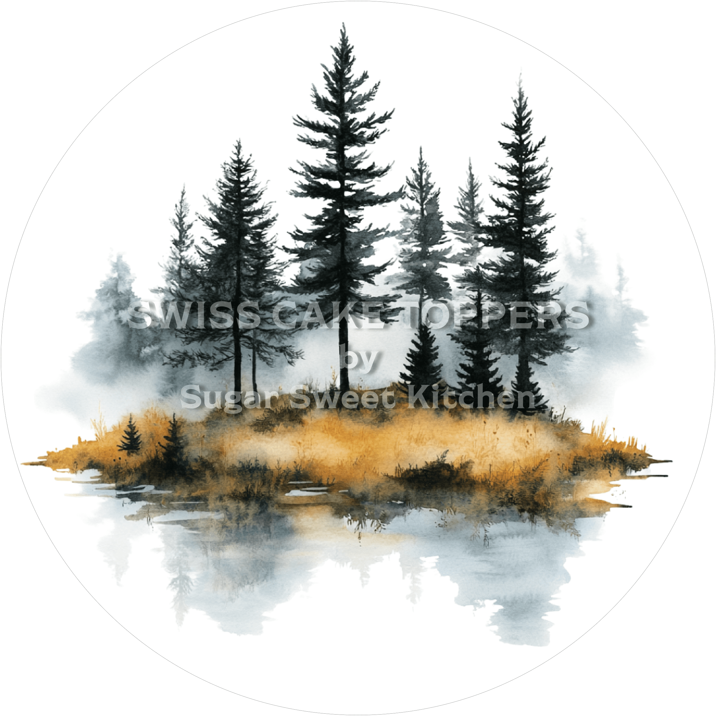 Zauberhafter Wald-Tortenaufleger5 - personalisierbar - Fondant- Torten- & Cupcakeaufleger Sugar Sweet Kitchen