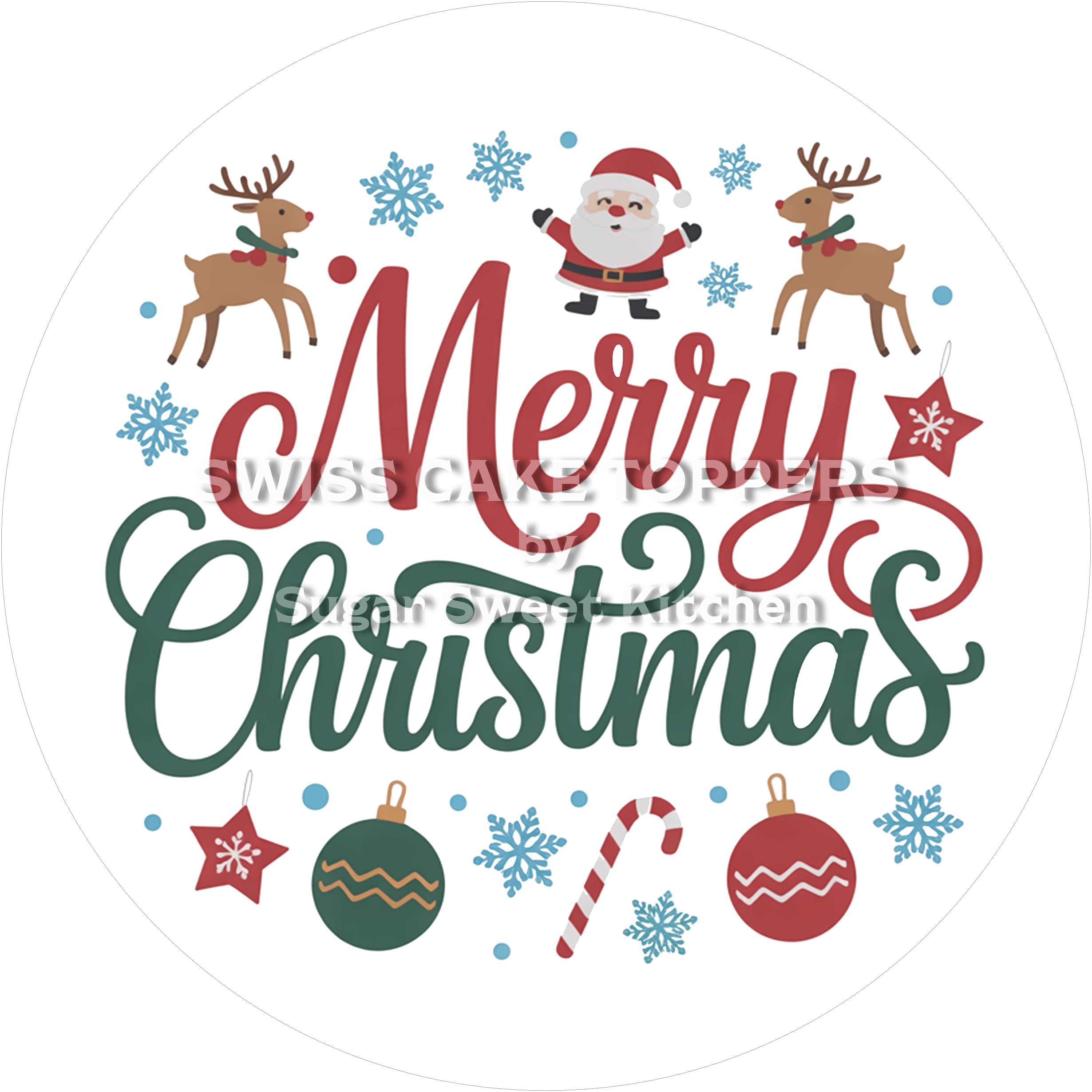 Zauberhafter Weihnachts-Tortenaufleger7 - personalisierbar - Fondant- Torten- & Cupcakeaufleger Sugar Sweet Kitchen