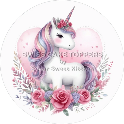 Zauberhaftes Einhorn-Tortenaufleger21 - personalisierbar