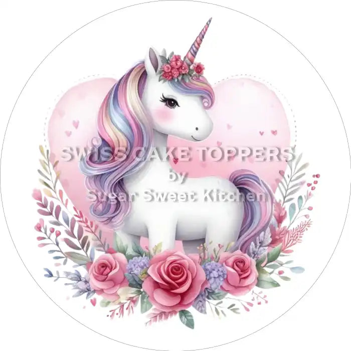 Zauberhaftes Einhorn-Tortenaufleger21 - personalisierbar - Fondant- Torten- & Cupcakeaufleger Sugar Sweet Kitchen