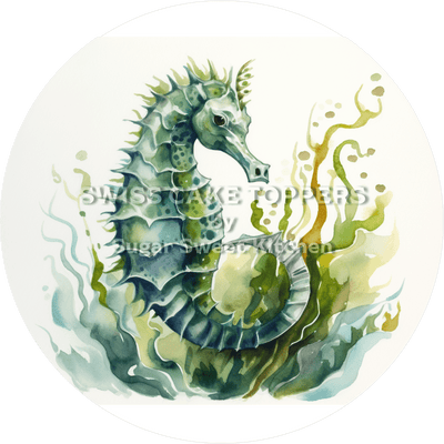Zauberhaftes Seepferdchen-Tortenaufleger2 - personalisierbar