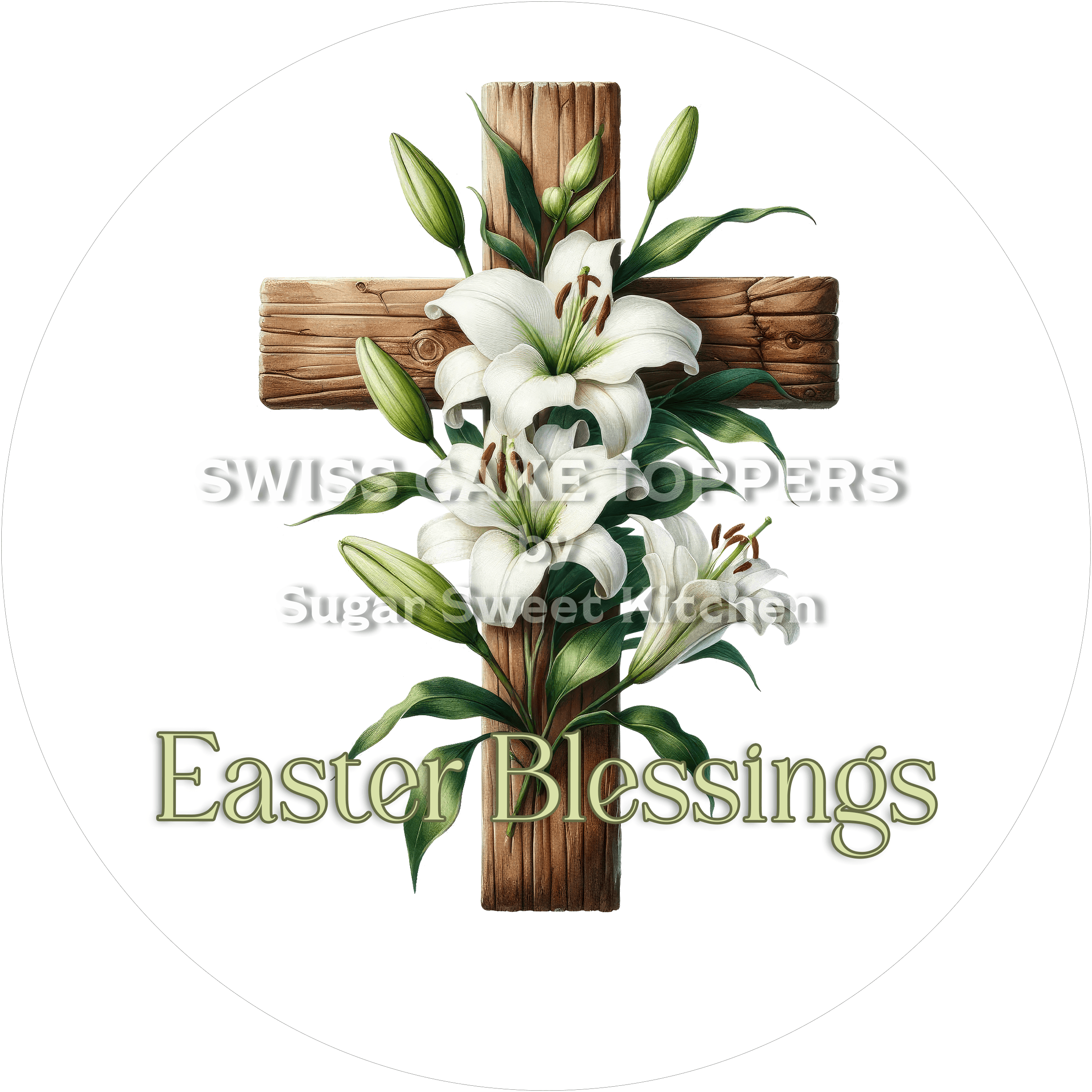 Zeitloser Oster-Tortenaufleger6 - personalisierbar - Fondant- Torten- & Cupcakeaufleger Sugar Sweet Kitchen