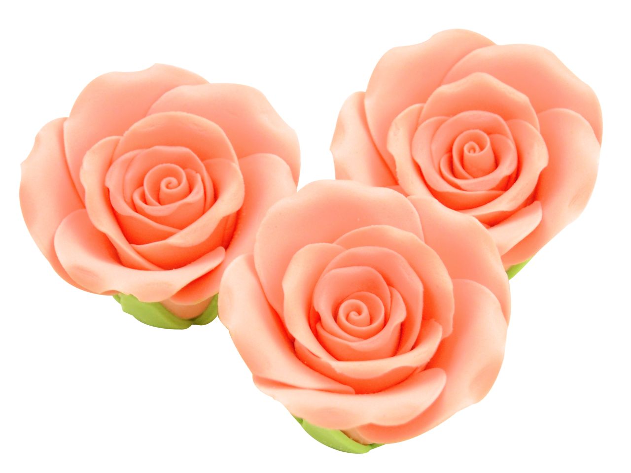 Zucker-Rosen Lachs gross 50mm / 3Stk. - Zuckerdekorationen Sugar Sweet Kitchen