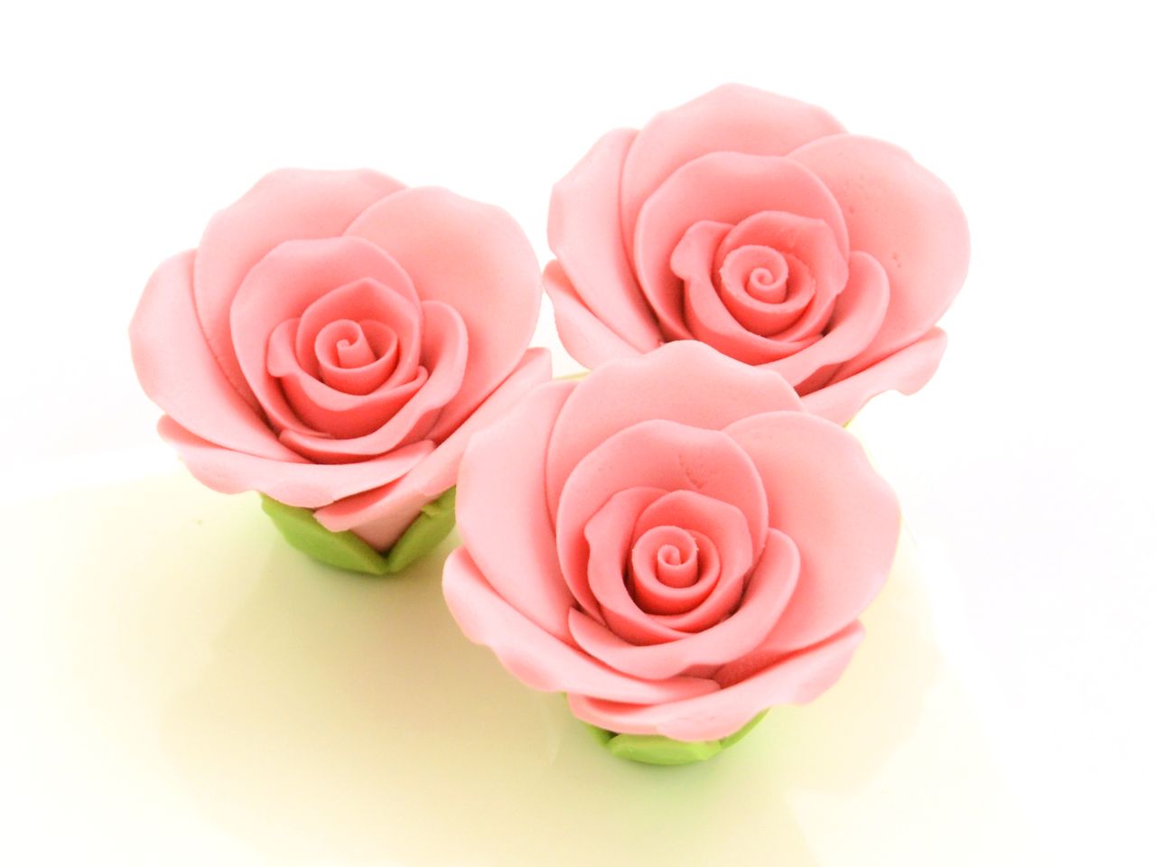 Zucker-Rosen Rosa 35mm / 3Stk. - Zuckerdekorationen Sugar Sweet Kitchen