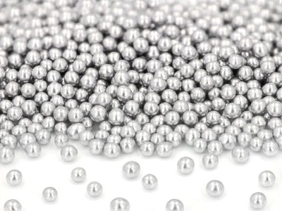 Perles argentées CM petites / 100g