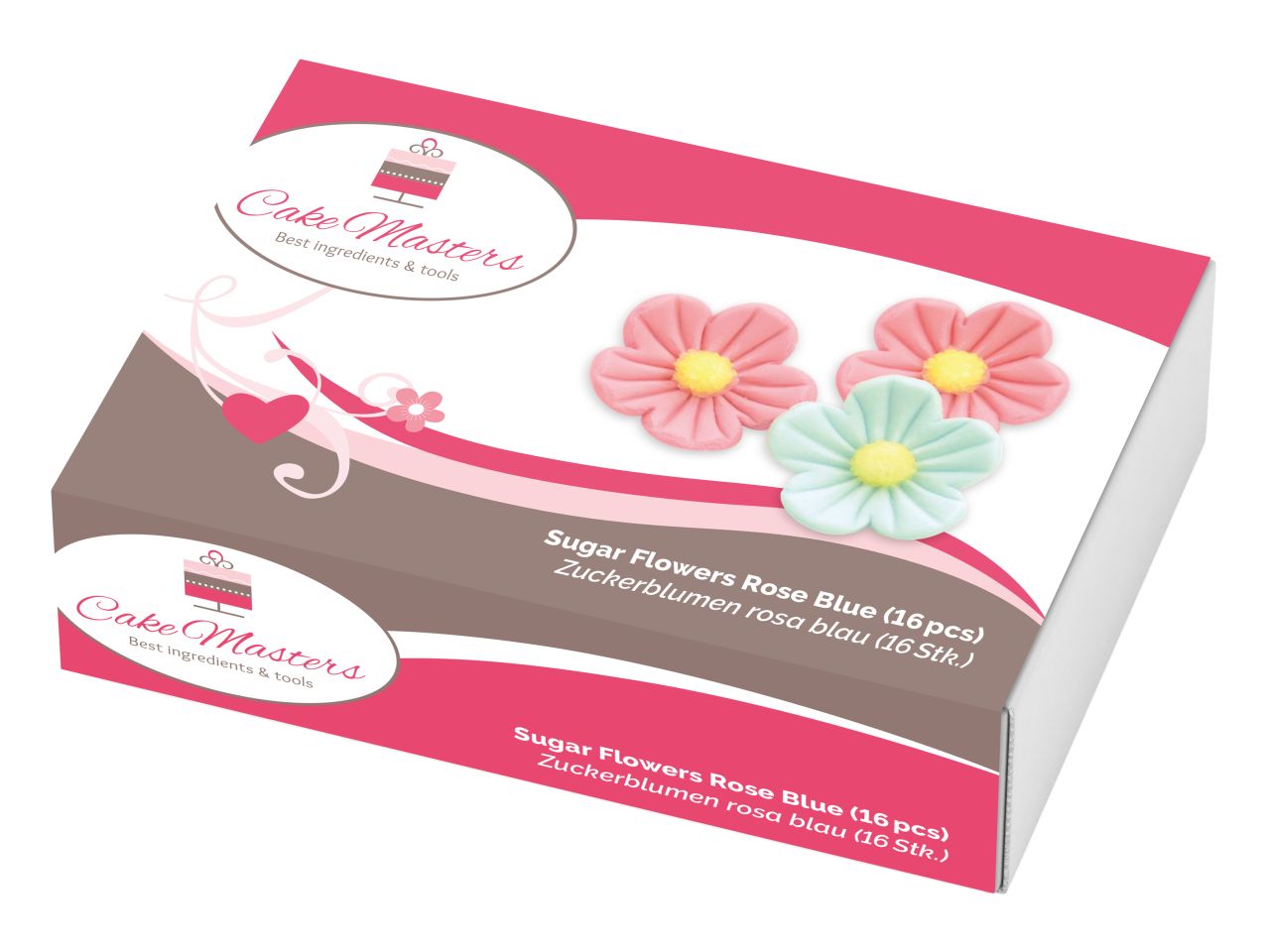 Zuckerblumen 25mm rosa & blau / 16Stk. - Zuckerdekorationen Sugar Sweet Kitchen