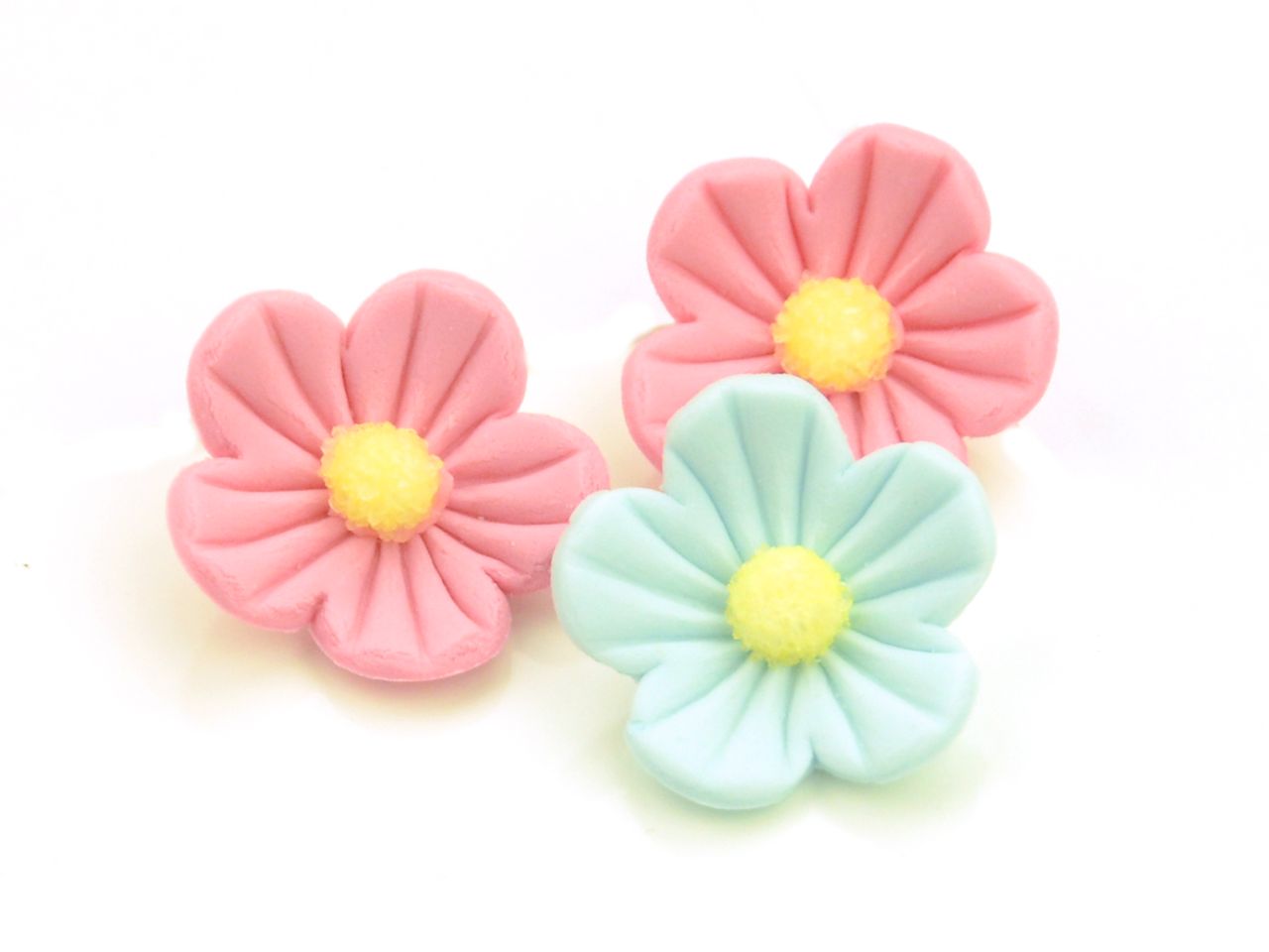 Zuckerblumen 25mm rosa & blau / 16Stk. - Zuckerdekorationen Sugar Sweet Kitchen
