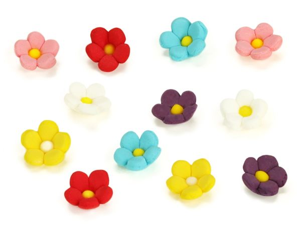 Zuckerblumen bunt 13mm / 36Stk. - Zuckerdekorationen Sugar Sweet Kitchen
