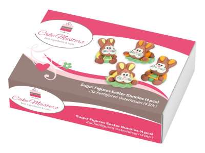 Zuckerdekoration ’3D-Osterhasen’ / 4Stk. - Zuckerdekorationen Sugar Sweet Kitchen