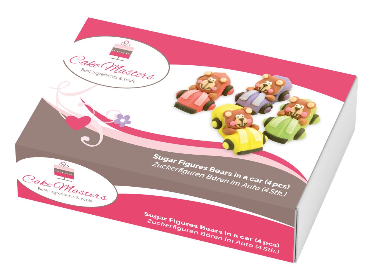 Zuckerdekoration ’Bären im Auto’ / 4Stk. - Zuckerdekorationen Sugar Sweet Kitchen