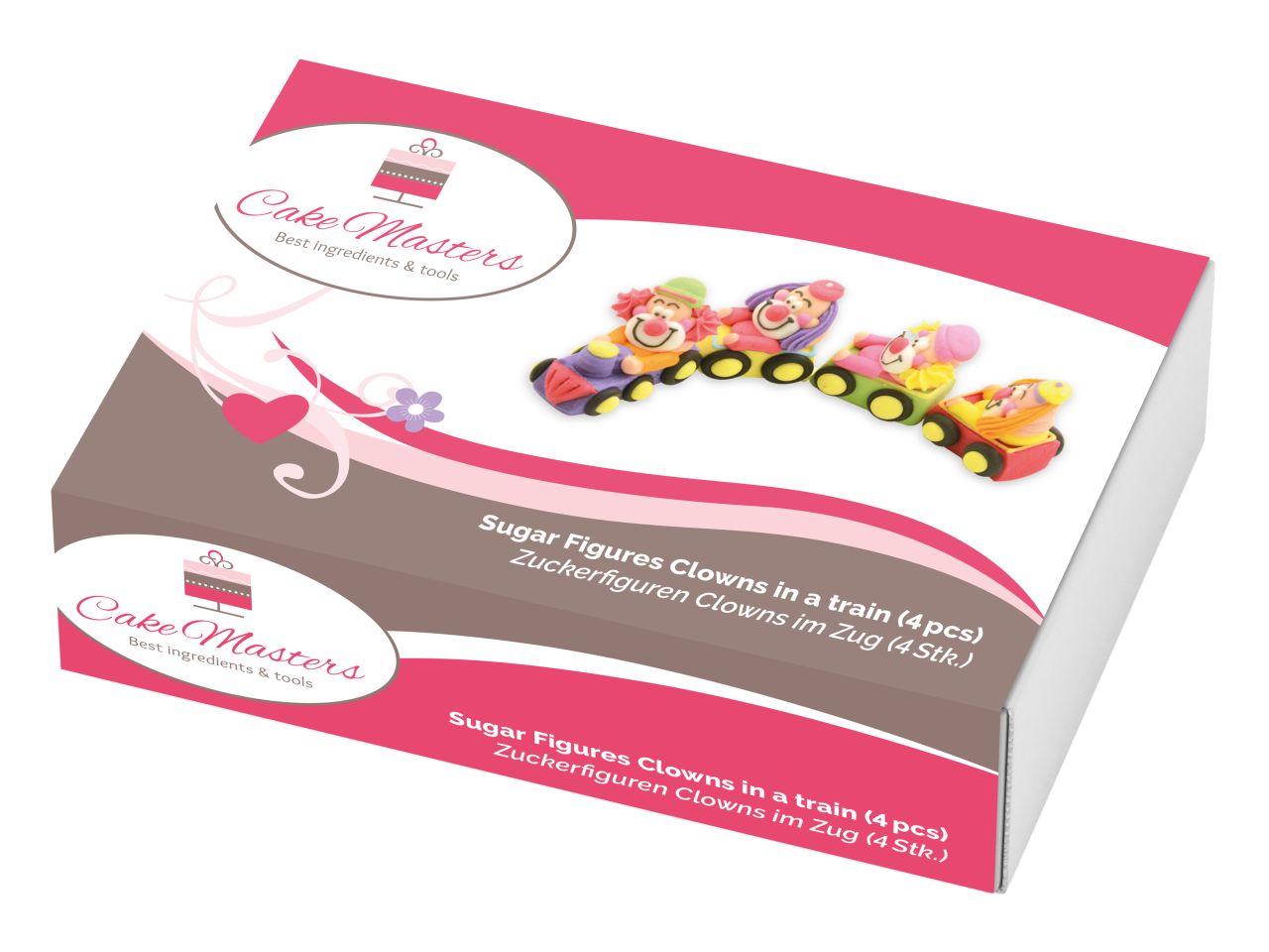 Zuckerdekoration ’Clowns im Zug’ / 4Stk. - Zuckerdekorationen Sugar Sweet Kitchen