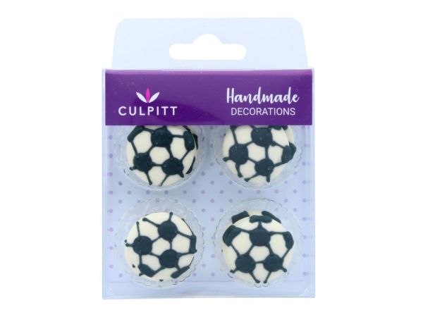 Zuckerdekoration ’Fussball’ Culpitt / 12Stk. - Zuckerdekorationen Sugar Sweet Kitchen