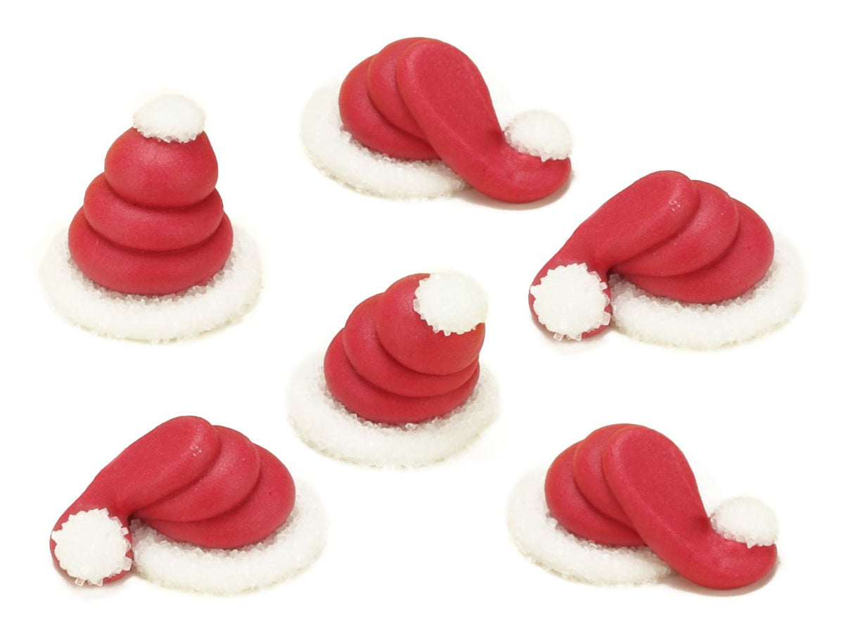 Zuckerdekoration ’Nikolaus-Mützen’ / 6Stk. - Zuckerdekorationen Sugar Sweet Kitchen