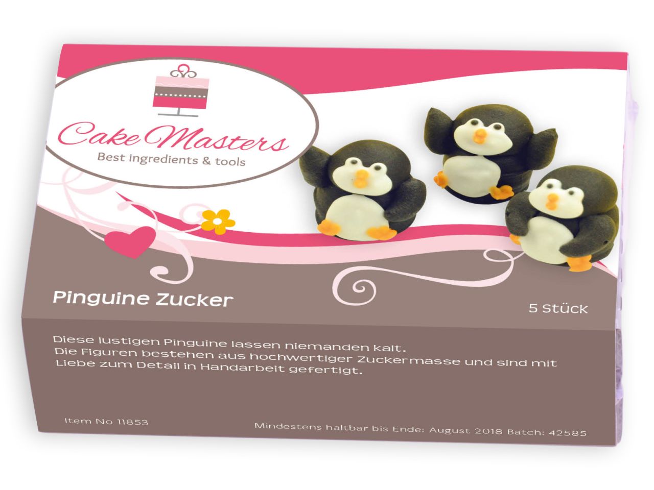 Zuckerdekoration ’Pinguine’ / 5Stk. - Zuckerdekorationen Sugar Sweet Kitchen