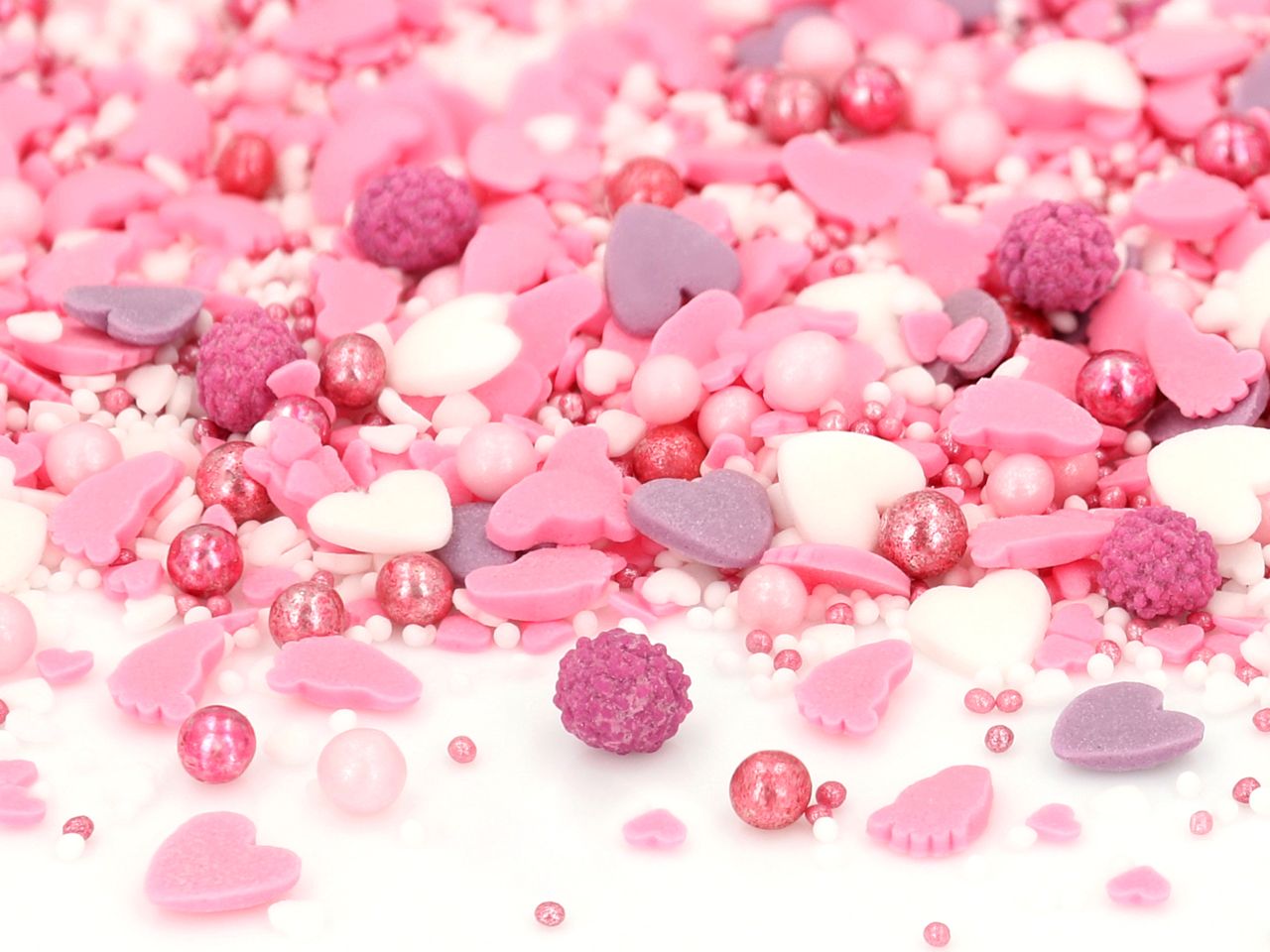 Zuckerstreusel Mix Baby Love Rosa CM / 80g - Zuckerdekorationen Sugar Sweet Kitchen