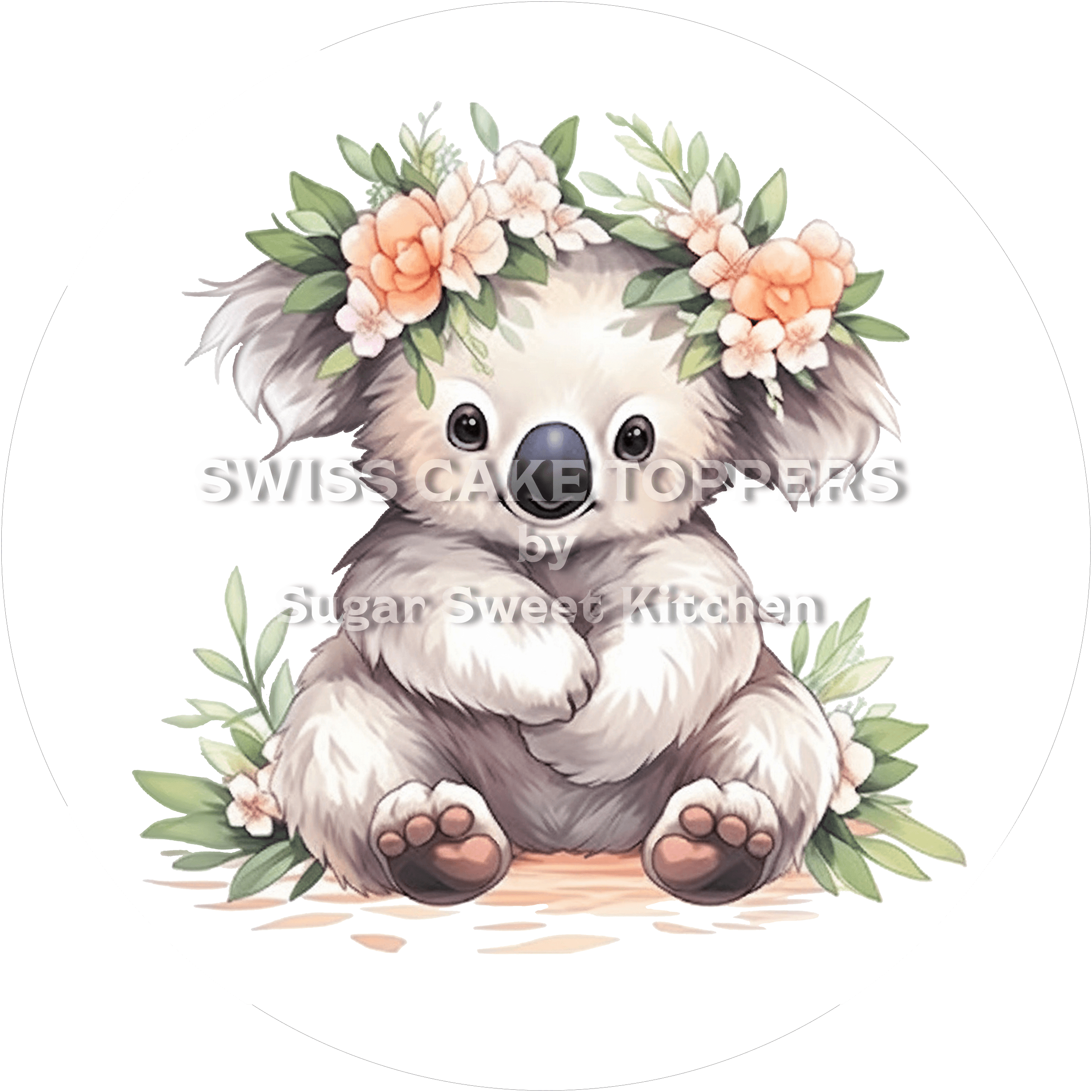 Zuckersüsser Koala-Tortenaufleger4 - personalisierbar - Fondant- Torten- & Cupcakeaufleger Sugar Sweet Kitchen