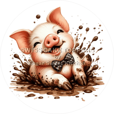 Zuckersüsser Schweinchen-Tortenaufleger2 - personalisierbar