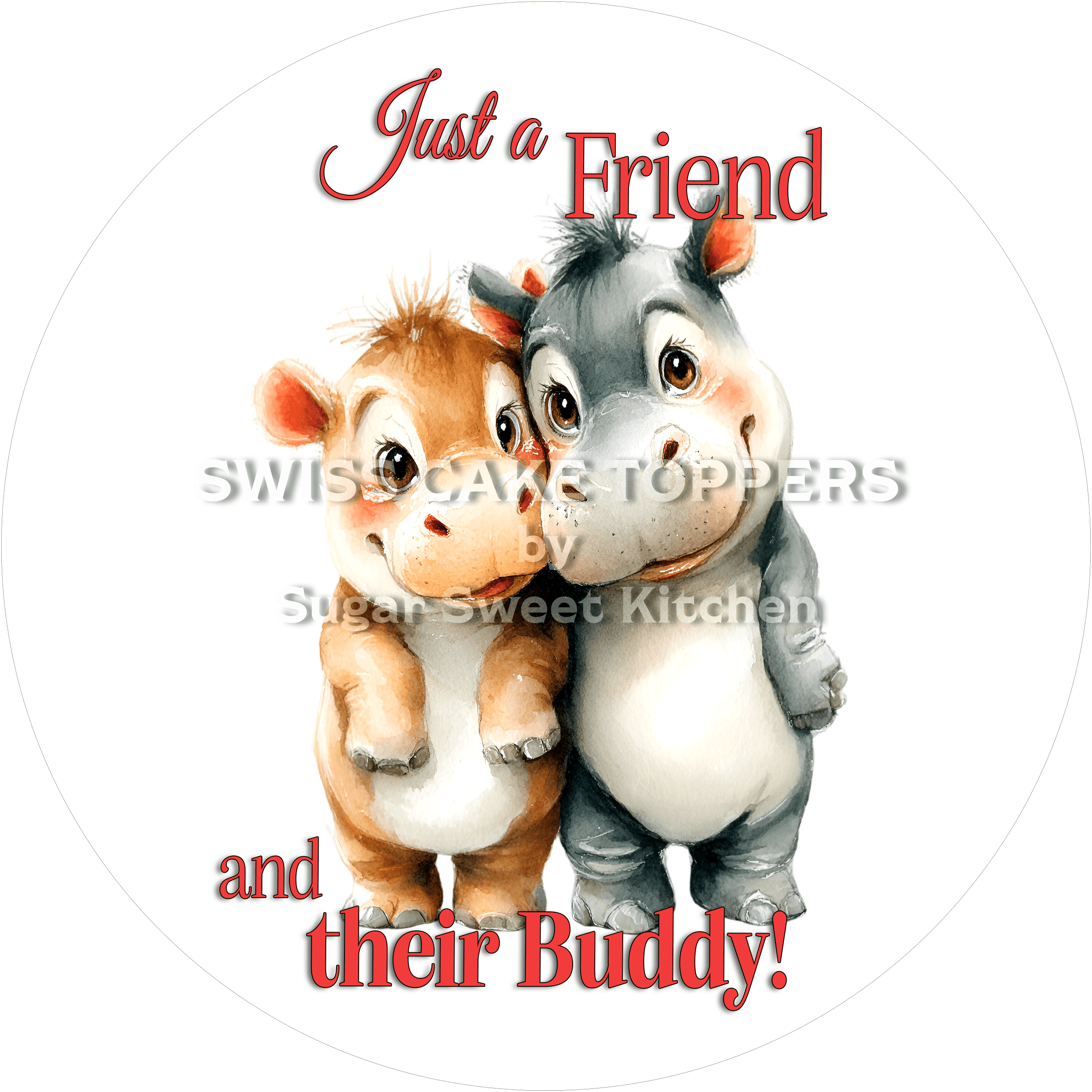 Zuckersüsser Tortenaufleger für beste Freunde - personalisierbar - Fondant- Torten- & Cupcakeaufleger Sugar Sweet
