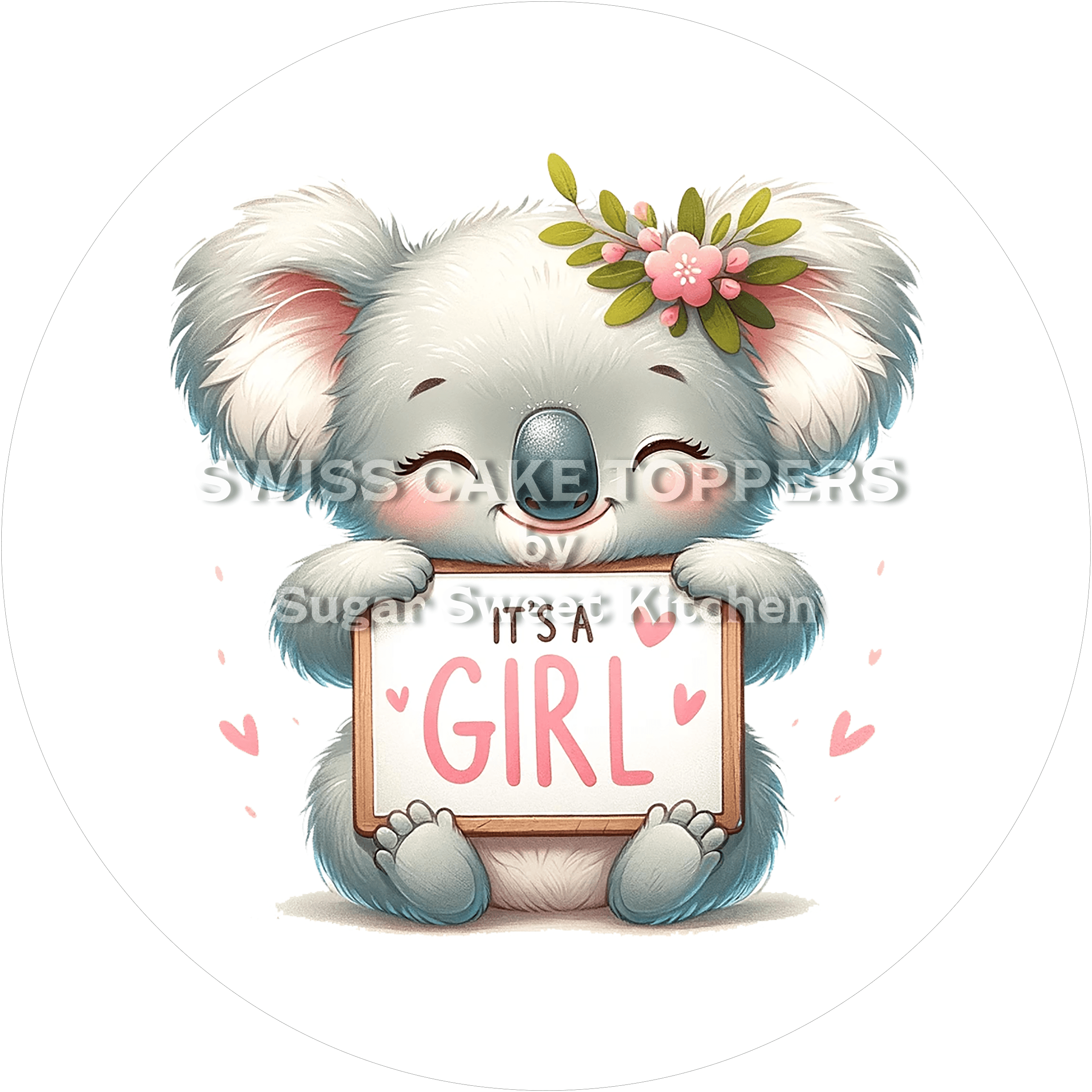 Zuckersüsser Tortenaufleger - It’s a Girl9 - personalisierbar - Fondant- Torten- & Cupcakeaufleger Sugar Sweet Kitchen