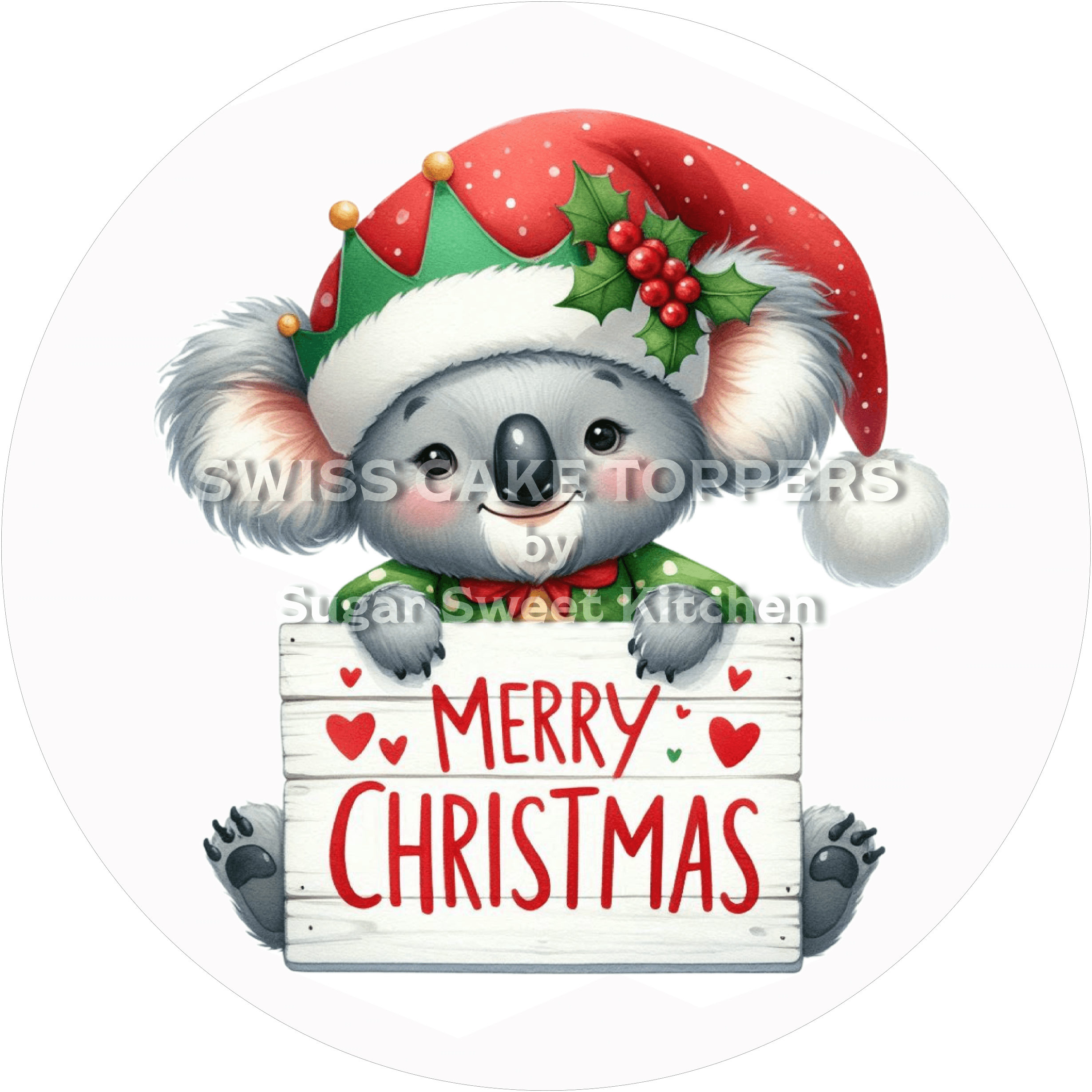 Zuckersüsser Weihnachts-Tortenaufleger9 - personalisierbar - Fondant- Torten- & Cupcakeaufleger Sugar Sweet Kitchen